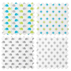 Bacati - Elephants Aqua/Lime/Gray Muslin Swaddling Blankets Set Of 4 9 Bacati - Elephants Aqua/Lime/Gray Muslin Swaddling Blankets Set Of 4 -Baby Furniture Store GUEST 81176c6b a7f0 4c46 a1ad 862889a47ce2