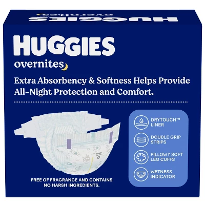 Huggies Overnites Nighttime Baby Diapers – (Select Size And Count) 3 Huggies Overnites Nighttime Baby Diapers – (Select Size And Count)