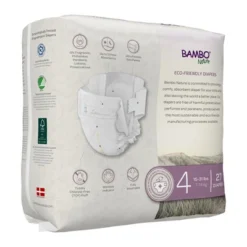Bambo Nature Baby Diapers, Heavy Absorbency, Eco-Friendly, Size 4, 27 Count, 3 Packs, 81 Total