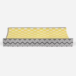 Bacati - Ikat Zigzag Yellow Dots Muslin Changing Pad Cover -Baby Furniture Store GUEST 86626be5 1d6f 4f8c 8c0c 0eaff6a5c089