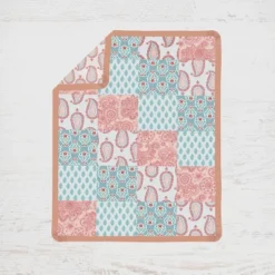 Bacati - Paisley Sophia Coral Aqua 6 Pc Crib Bedding Set With Long Rail Guard Cover -Baby Furniture Store GUEST 88c7f516 59a3 4f3b 8b21 a5681d88aed7