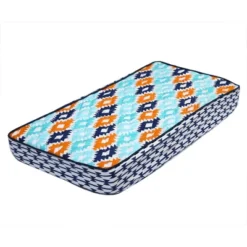 Bacati - Liam Printed Kilim Aqua/Orange/Navy Quilted Changing Pad Cover -Baby Furniture Store GUEST 8aacc1ff b9ae 4bd8 b263 7a32b6eb6cfc