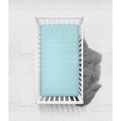 Bacati - Liam Aqua/Orange/Navy Triangles Muslin 4 Pc Toddler Bedding Set 8 Bacati - Liam Aqua/Orange/Navy Triangles Muslin 4 Pc Toddler Bedding Set - Image 6