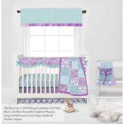 Bacati - Paisley Isabella Purple Lilac Aqua 6 Pc Crib Bedding Set With Long Rail Guard Cover -Baby Furniture Store GUEST 8f499fdd 584f 4178 858d 27b3b64a15f3