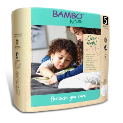 Bambo Nature Overnight Diapers, Disposable, Eco-Friendly, Size 5 5 Bambo Nature Overnight Diapers, Disposable, Eco-Friendly, Size 5 - Image 3