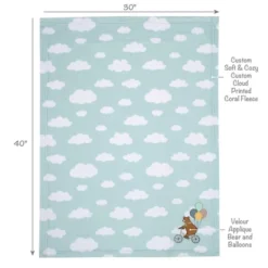 Bedtime Originals Up Up & Away Bear/Balloon/Cloud Soft Blue Fleece Baby Blanket -Baby Furniture Store GUEST 962e65f8 6cf5 4d18 b564 44d3313ddcdc