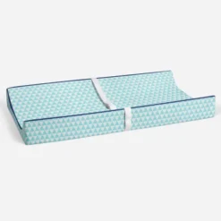 Bacati - Liam Aqua Triangles Quilted Muslin Changing Pad Cover -Baby Furniture Store GUEST 97a6ebb0 a149 4702 9da6 a81712a6233a