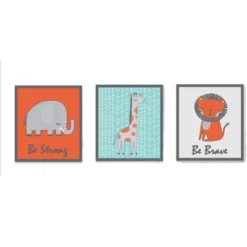 Bacati - Jungle Safari Aqua Orange Gray 10 Pc Crib Bedding Set With Long Rail Guard Cover -Baby Furniture Store GUEST 9a74f0f9 dd0c 46e2 adf8 621638d787a7