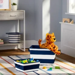 Canvas Striped Kids' Bin - Pillowfort™ -Baby Furniture Store GUEST 9ba29a83 4581 4cac b050 57fae470da95
