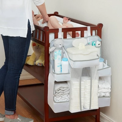 L.A. Baby Diaper Caddy And Nursery Organizer For Baby's Essentials - White 3 L.A. Baby Diaper Caddy And Nursery Organizer For Baby's Essentials - White