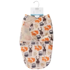 Hudson Baby Infant Boy Plush Swaddle Wrap, Forest, 0-3 Months