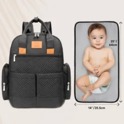 KeaBabies Bree Diaper Bag Backpack, Waterproof Baby Diaper Bags With Changing Pad, Girl, Boy, 2 Kids Travel Essentials (Charcoal) -Baby Furniture Store GUEST a19b6030 4a62 4ac2 ab54 3662c674cc7b