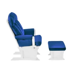 Suite Bebe Victoria Glider And Ottoman - White Wood And Navy Fabric -Baby Furniture Store GUEST a1fe973f 599b 4599 ab54 31244e967bcb