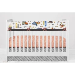 Bacati - Construction Yellow Orange Blue Gray 10 Pc Crib Bedding Set With Long Rail Guard Cover -Baby Furniture Store GUEST a36907ee 666b 47ac 8218 a7f615968cd0