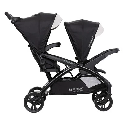 Baby Trend Sit N' Stand Double Stroller 2.0 DLX With 5 Point Safety Harness, Canopy, Extra Basket, 2 Cup Holders & Covered Compartment, Modern Khaki 3 Baby Trend Sit N' Stand Double Stroller 2.0 DLX With 5 Point Safety Harness, Canopy, Extra Basket, 2 Cup Holders & Covered Compartment, Modern Khaki