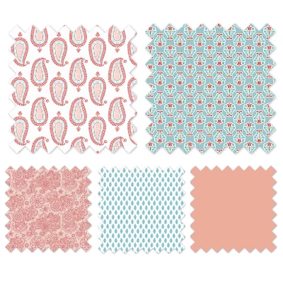 Bacati - Sophia Paisley Aqua/Coral Paisley Changing Pad Cover 10 Bacati - Sophia Paisley Aqua/Coral Paisley Changing Pad Cover - Image 8