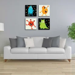 Big Dot Of Happiness Monster Bash - Kids Room, Nursery Decor And Home Decor - 11 X 11 Inches Nursery Wall Art - Set Of 4 Prints For Baby's Room -Baby Furniture Store GUEST a84c0a4a f4f4 444f 8bc6 cfb2b7cd9632