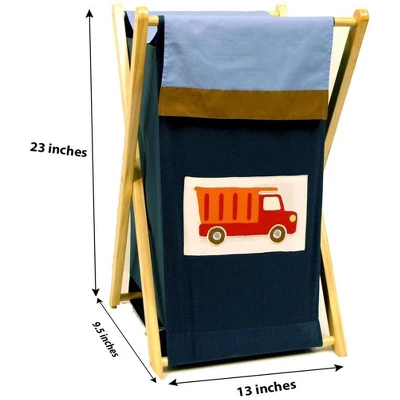 Bacati - Transportation Multicolor Laundry Hamper With Wooden Frame 3 Bacati - Transportation Multicolor Laundry Hamper With Wooden Frame