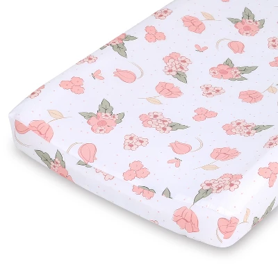 The Peanutshell Floral Changing Pad Covers For Girls, 3-Pack 9 The Peanutshell Floral Changing Pad Covers For Girls, 3-Pack - Image 7