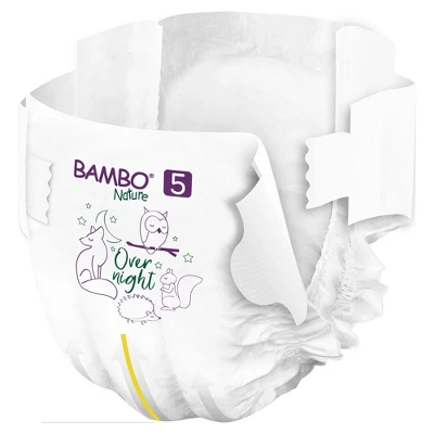 Bambo Nature Overnight Diapers, Disposable, Eco-Friendly, Size 5 3 Bambo Nature Overnight Diapers, Disposable, Eco-Friendly, Size 5