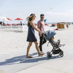 Inglesina Quid Baby Stroller - Ultra-Compact & Folding, Large Canopy, Travel-Friendly Fits In Airplane Overhead - Age 3 Months To 50 Lbs, College Navy