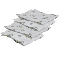 Bacati - Happy Monkeys Green/Gray/Beige Unisex Muslin Swaddling Blankets Set Of 4 -Baby Furniture Store GUEST af87d7cb 8495 4f17 9b3c 5c159172bba1