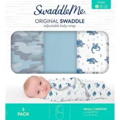 SwaddleMe By Ingenuity Original Swaddle Wrap - Dino Mite - S/M - 0-3 Months - 3pk -Baby Furniture Store GUEST b11898a1 2478 4333 8f85 8af177bf1409