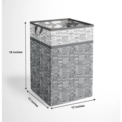 Bacati - Clouds In The City White/Gray Collapsible Laundry Hamper 5 Bacati - Clouds In The City White/Gray Collapsible Laundry Hamper - Image 3