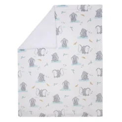 Lambs & Ivy Dumbo Baby Blanket - White, Animals, Disney, Elephant