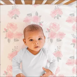 The Peanutshell Pink Floral Crib Bedding Set - 3pc -Baby Furniture Store GUEST b441f197 c4fa 4239 a088 935bb37f76f2