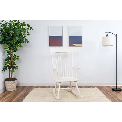 Gift Mark Modern Wooden Rocking Chair - White 3 Gift Mark Modern Wooden Rocking Chair - White