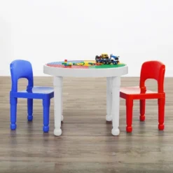 3pc Round Plastic Construction Table With 2 Chairs And Cover Blue/Red/White - Humble Crew 13 3pc Round Plastic Construction Table With 2 Chairs And Cover Blue/Red/White - Humble Crew -Baby Furniture Store GUEST b8534c44 8e25 4cfd 9b59 1ae110f1e84b