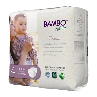 Bambo Nature Baby Diapers, Heavy Absorbency, Eco-Friendly, Size 4, 27 Count, 3 Packs, 81 Total 5 Bambo Nature Baby Diapers, Heavy Absorbency, Eco-Friendly, Size 4, 27 Count, 3 Packs, 81 Total - Image 3