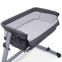 Simmons Kids' Dream Bedside Baby Bassinet Sleeper With Breathable Mesh And Adjustable Heights - Lightweight Portable Crib - Gray -Baby Furniture Store GUEST c07e351d a02f 456e 9a1f e8d10eada634