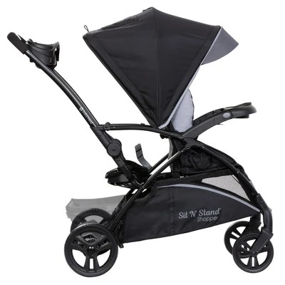 Baby Trend Sit N' Stand 5-in-1 Collapsible Shopper Stroller With Canopy, Visor, Extendable Storage Basket, Phone Tray, And 2 Cup Holders, Stormy 3 Baby Trend Sit N' Stand 5-in-1 Collapsible Shopper Stroller With Canopy, Visor, Extendable Storage Basket, Phone Tray, And 2 Cup Holders, Stormy