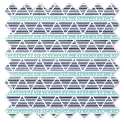 Bacati - Liam Large Triangles Aqua Navy Muslin 3 Pc Toddler Bed Sheet Set 7 Bacati - Liam Large Triangles Aqua Navy Muslin 3 Pc Toddler Bed Sheet Set - Image 5