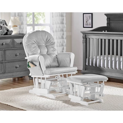 Suite Bebe Mason Glider And Ottoman - White Wood And Gray Fabric 3 Suite Bebe Mason Glider And Ottoman - White Wood And Gray Fabric