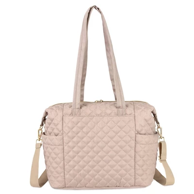 Jessica Simpson Quilted Tote - Taupe 4 Jessica Simpson Quilted Tote - Taupe - Image 2