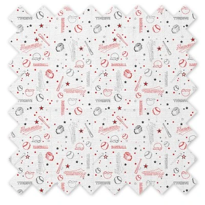 Bacati - Boys Baseball Muslin Red Gray 4 Pc Crib Bedding Set With Sleeping Bag 6 Bacati - Boys Baseball Muslin Red Gray 4 Pc Crib Bedding Set With Sleeping Bag - Image 4