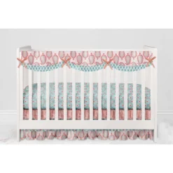 Bacati - Paisley Sophia Coral Aqua 6 Pc Crib Bedding Set With Long Rail Guard Cover -Baby Furniture Store GUEST d7051f1c ecc3 4177 b962 fc0e1137778d