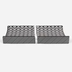 Bacati - Love Black/White Warp Stripes Changing Pad Cover -Baby Furniture Store GUEST d8500a7c 1cce 4d8b 98a7 af56782a329f