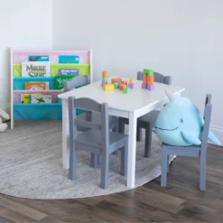 5pc Kids' Wood Table And Chair Set White/Gray - Humble Crew -Baby Furniture Store GUEST da4d5424 6b09 4eda 9484 897dfb986ea0