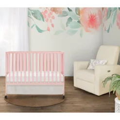 Dream On Me Quinn Full-Size Folding Crib I Removable Wheels I Modern Nursey I Adjustable Mattress Support I Patent Folding System In Blush Pink -Baby Furniture Store GUEST ddc37b91 9532 4c37 9760 dacfea490775
