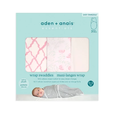 Aden + Anais Easy Swaddle Wrap Minky - 0-3 Months - 3pk 3 Aden + Anais Easy Swaddle Wrap Minky - 0-3 Months - 3pk