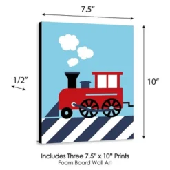 Big Dot Of Happiness Railroad Crossing - Steam Train Baby Boy Nursery Wall Art And Kids Room Decor - Gift Ideas - 7.5 X 10 Inches - Set Of 3 Prints -Baby Furniture Store GUEST de7d2486 0381 4b29 9ae7 d3964cd01f0e