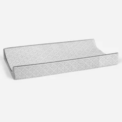 Bacati - Love Quilted Muslin Changing Pad Cover Gray -Baby Furniture Store GUEST dedde278 7d42 4934 8f40 7b2e766af4d5