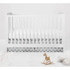 Bacati - Ikat Dots Stripes Coral Grey Girls 10 Pc Crib Set With 2 Crib Fitted Sheets 4 Muslin Swaddling Blankets -Baby Furniture Store GUEST df7e64bc 5773 4605 8bfb 91a793429bd1