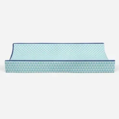 Bacati - Liam Aqua Triangles Quilted Muslin Changing Pad Cover -Baby Furniture Store GUEST e7f268d3 1fc1 4ebb b520 50fa92471cd9