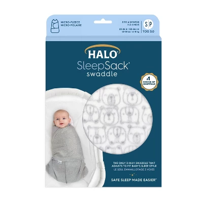 HALO Innovations Sleepsack Swaddle Bear Faces Microfleece - S 5 HALO Innovations Sleepsack Swaddle Bear Faces Microfleece - S - Image 3
