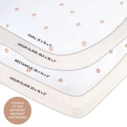 Ely's & Co. Baby Fitted Sheet 100% Combed Jersey Cotton Mauve Tulip + Stripes -Baby Furniture Store GUEST eb71f899 ef2b 4b66 9699 5c20ed87182f